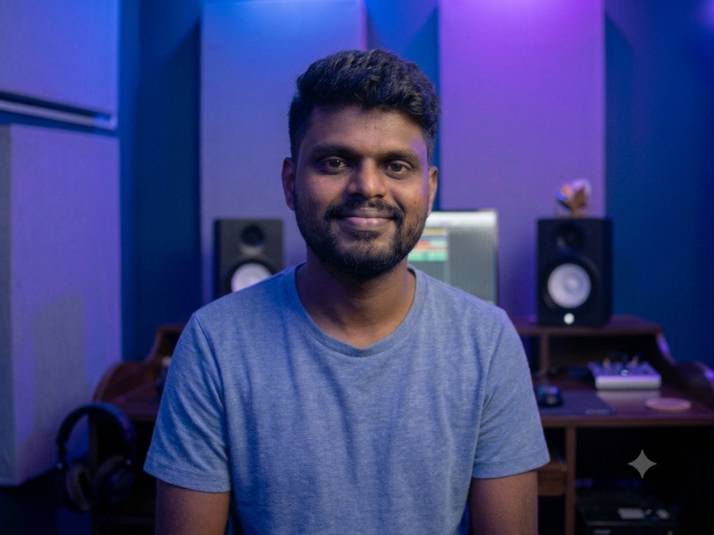 Harish Viswak in the studio — Music Producer, Composer & Flautist